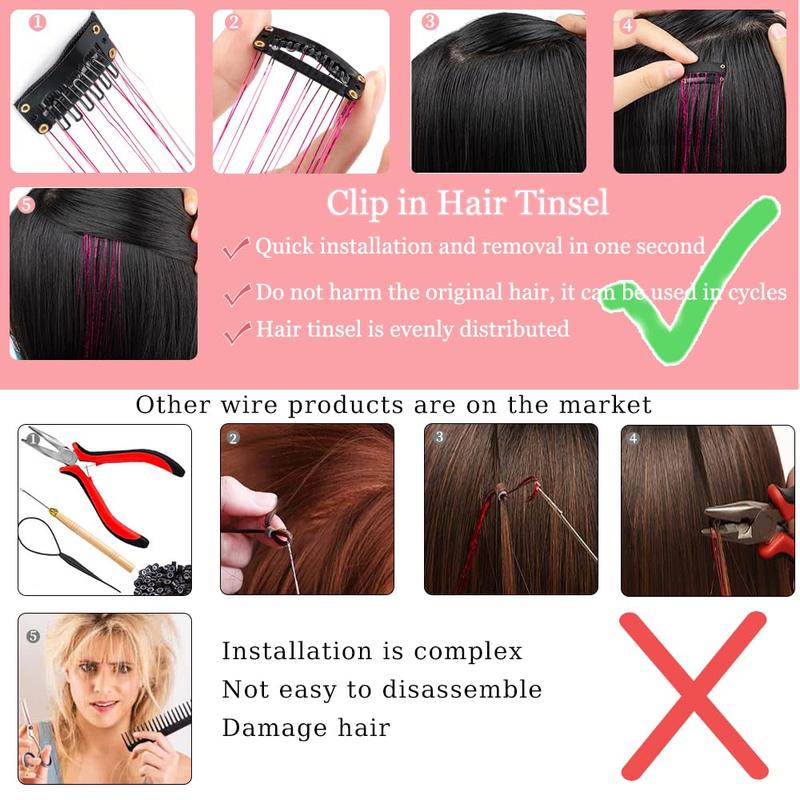 ✨Now 50% OFF⚡Glitter Clip-in Hair Extensions Party Decoration